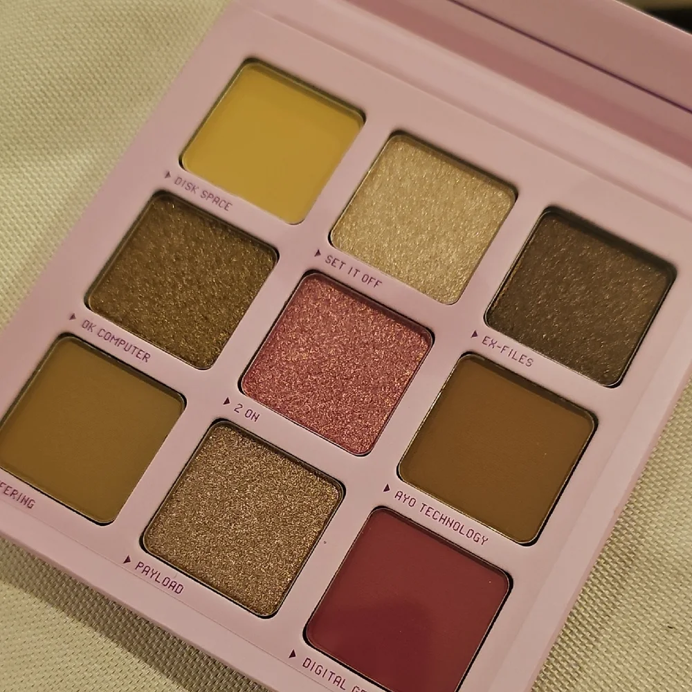 Eyeshadow Palette with Pink, Gold, and Brown Shades